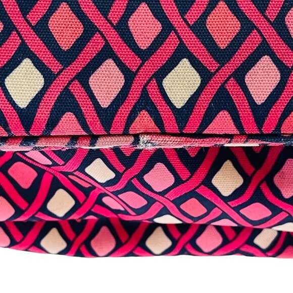 Retired Large Vera Bradley Canvas Backpack Pink Navy Blue 4 Pockets H2O … - Picture 16 of 16